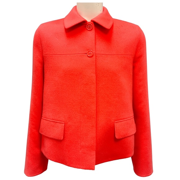 AKRIS CORAL BUTTON FRONT CASHMERE JACKET - Picture 1 of 5